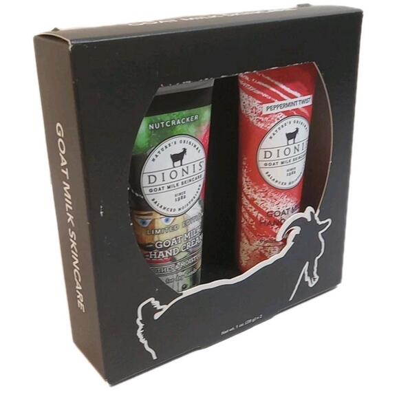 Dionis Goat Milk Skincare Hand Cream Nutcracker Peppermint Twist 1 Duo Pack 1 Oz - Picture 3 of 7